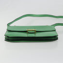 CELINE Shoulder Bag Leather Green Gold Auth 189202-5