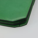 CELINE Shoulder Bag Leather Green Gold Auth 189202-17