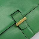CELINE Shoulder Bag Leather Green Gold Auth 189202-19
