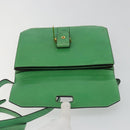 CELINE Shoulder Bag Leather Green Gold Auth 189202-10