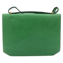 CELINE Shoulder Bag Leather Green Gold Auth 189202-2