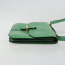 CELINE Shoulder Bag Leather Green Gold Auth 189202-3