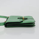 CELINE Shoulder Bag Leather Green Gold Auth 189202-4