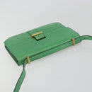 CELINE Shoulder Bag Leather Green Gold Auth 189202-6