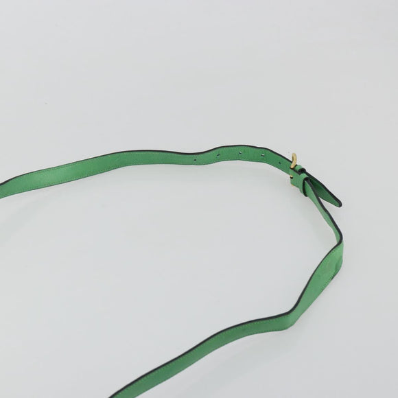 CELINE Shoulder Bag Leather Green Gold Auth 189202