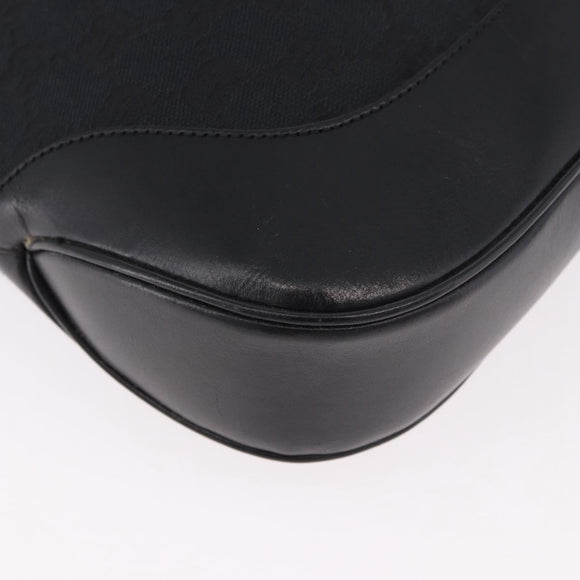 GUCCI GG Canvas Jackie Shoulder Bag Black Silver 001 3346 Auth 189205A