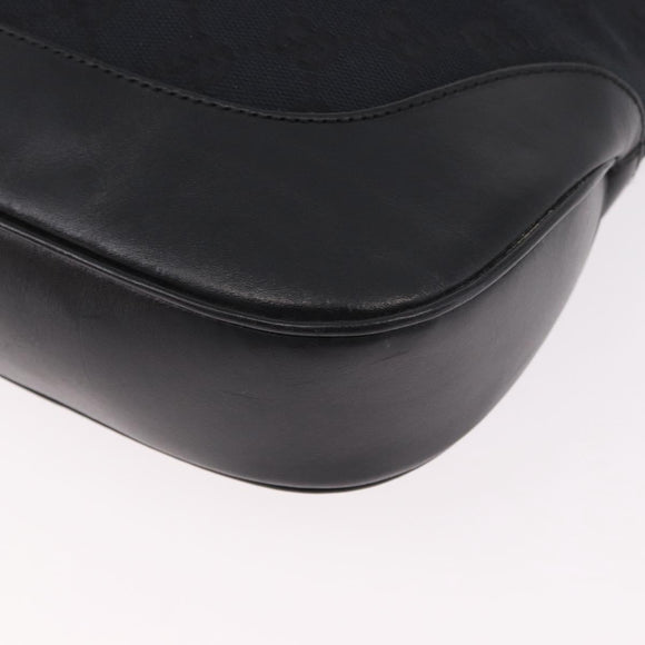 GUCCI GG Canvas Jackie Shoulder Bag Black Silver 001 3346 Auth 189205A