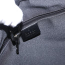 GUCCI GG Canvas Jackie Shoulder Bag Black Silver 001 3346 Auth 189205A-15