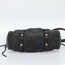 Miu Miu Hand Bag Leather 2way Black Gold Auth 189206SAM-11