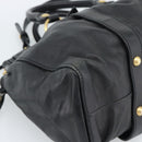 Miu Miu Hand Bag Leather 2way Black Gold Auth 189206SAM-13