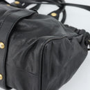 Miu Miu Hand Bag Leather 2way Black Gold Auth 189206SAM-14