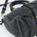 Miu Miu Hand Bag Leather 2way Black Gold Auth 189206SAM-15