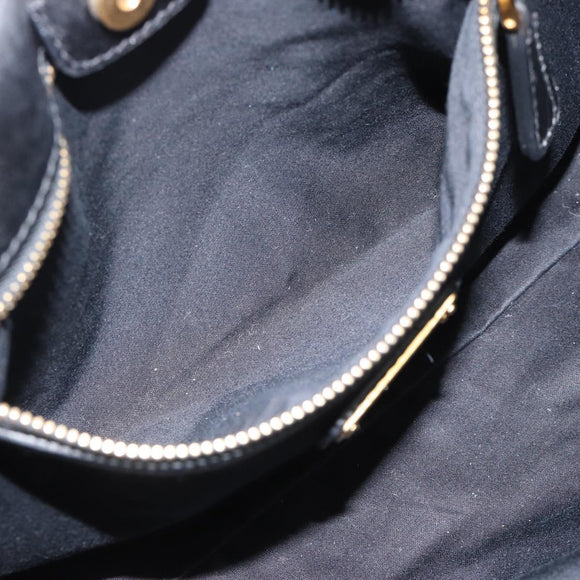 Miu Miu Handtas Leer 2way Zwart Goud Auth 189206SAM