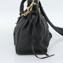 Miu Miu Hand Bag Leather 2way Black Gold Auth 189206SAM-5