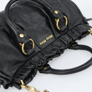 Miu Miu Hand Bag Leather 2way Black Gold Auth 189206SAM-6