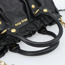 Miu Miu Hand Bag Leather 2way Black Gold Auth 189206SAM-7