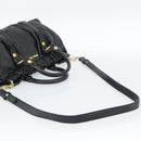 Miu Miu Hand Bag Leather 2way Black Gold Auth 189206SAM-9