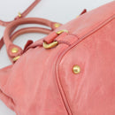 Miu Miu Hand Bag Leather 2way Pink Gold Auth 189208SAM-13