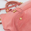 Miu Miu Hand Bag Leather 2way Pink Gold Auth 189208SAM-15