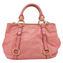 Miu Miu Hand Bag Leather 2way Pink Gold Auth 189208SAM-2