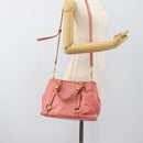 Miu Miu Hand Bag Leather 2way Pink Gold Auth 189208SAM-24