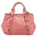 Miu Miu Hand Bag Leather 2way Pink Gold Auth 189208SAM-3