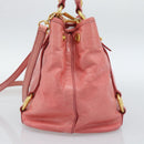 Miu Miu Hand Bag Leather 2way Pink Gold Auth 189208SAM-5