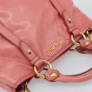 Miu Miu Hand Bag Leather 2way Pink Gold Auth 189208SAM-6