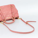 Miu Miu Hand Bag Leather 2way Pink Gold Auth 189208SAM-9