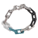 LOUIS VUITTON Chain Stone Bracelet metal Silver M1042L LV Auth 189214M-1