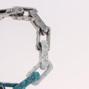LOUIS VUITTON Chain Stone Bracelet metal Silver M1042L LV Auth 189214M-10