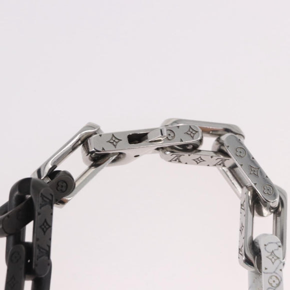 LOUIS VUITTON Chain Stone Bracelet metal Silver M1042L LV Auth 189214M