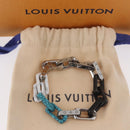 LOUIS VUITTON Chain Stone Bracelet metal Silver M1042L LV Auth 189214M-12