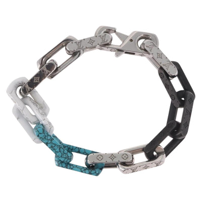 LOUIS VUITTON Chain Stone Bracelet metal Silver M1042L LV Auth 189214M - 0
