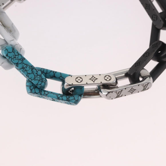 LOUIS VUITTON Chain Stone Bracelet metal Silver M1042L LV Auth 189214M