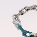 LOUIS VUITTON Chain Stone Bracelet metal Silver M1042L LV Auth 189214M-4