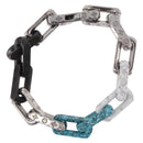 LOUIS VUITTON Chain Stone Bracelet metal Silver M1042L LV Auth 189214M-7