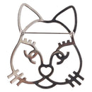 CHANEL Brooch metal Silver tone CC Auth 189215M-10