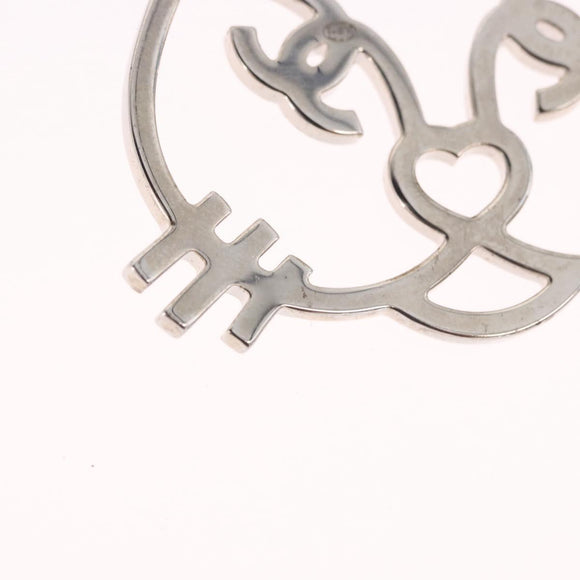 CHANEL Brooch metal Silver tone CC Auth 189215M
