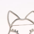 CHANEL Brooch metal Silver tone CC Auth 189215M-15