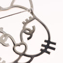 CHANEL Brooch metal Silver tone CC Auth 189215M-17