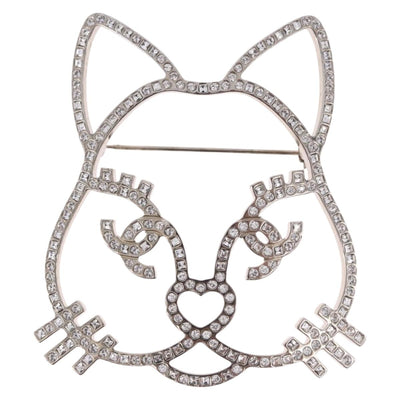 CHANEL Brooch metal Silver tone CC Auth 189215M - 0