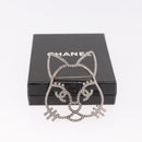 CHANEL Brooch metal Silver tone CC Auth 189215M-12