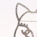 CHANEL Brooch metal Silver tone CC Auth 189215M-4