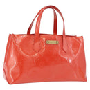 LOUIS VUITTON Vernis Bluebird Wilshire PM Bag Orenge Sunset M93644 Auth 189223-1