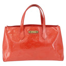 LOUIS VUITTON Vernis Bluebird Wilshire PM Bag Orenge Sunset M93644 Auth 189223-13
