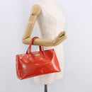 LOUIS VUITTON Vernis Bluebird Wilshire PM Bag Orenge Sunset M93644 Auth 189223-22