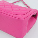 CHANEL Mini Matelasse 17 Chain Bag Caviar Skin Pink Silver CC Auth 189224SAM-12