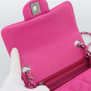 CHANEL Mini Matelasse 17 Chain Bag Caviar Skin Pink Silver CC Auth 189224SAM-14