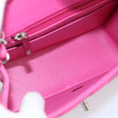 CHANEL Mini Matelasse 17 Chain Bag Caviar Skin Pink Silver CC Auth 189224SAM-16